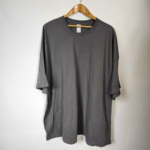 NEW Gildan Ultra Cotton Mens Gray Crew Neck Short Sleeve T-Shirt 5XL